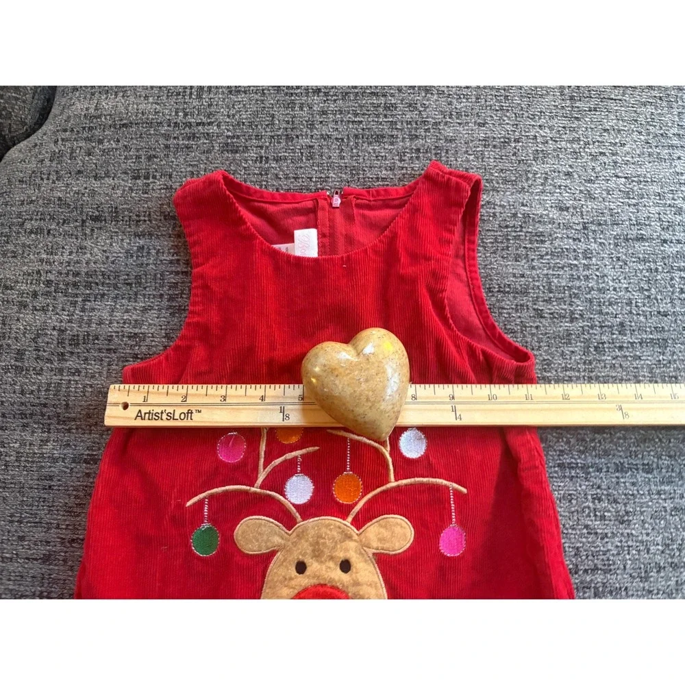 Bonnie Baby Red Corduroy Reindeer Christmas Dress Toddler Girls Size‎ 24M